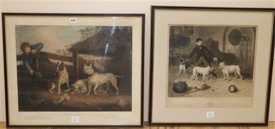 Ward after Chalon, coloured mezzotint, Wasp, Child and Billy, overall 57 x 69cm and another overall 45 x 47cm